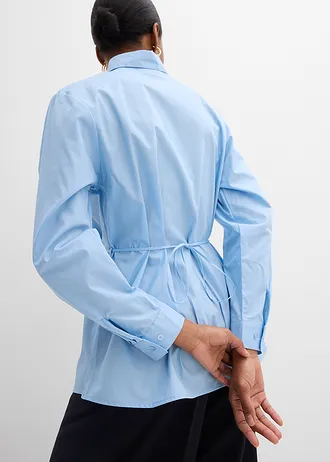 Blouse avec lien à nouer • bleu clair • Boutique bonprix