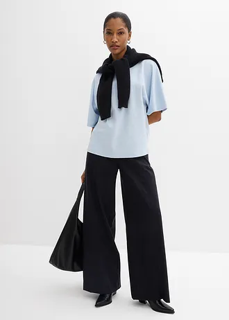 Shirt van zware jersey, Kleur: poederblauw