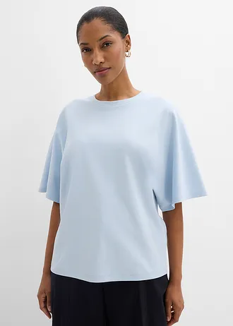 Shirt van zware jersey, Kleur: poederblauw