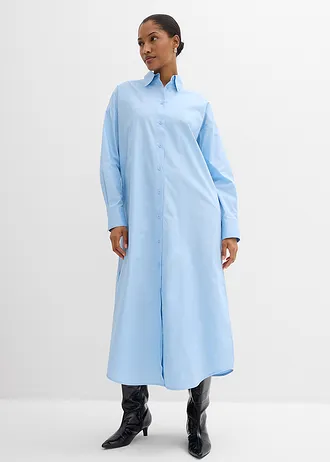 Rochie tip cămașă din bumbac 100% • bleu • magazin bonprix
