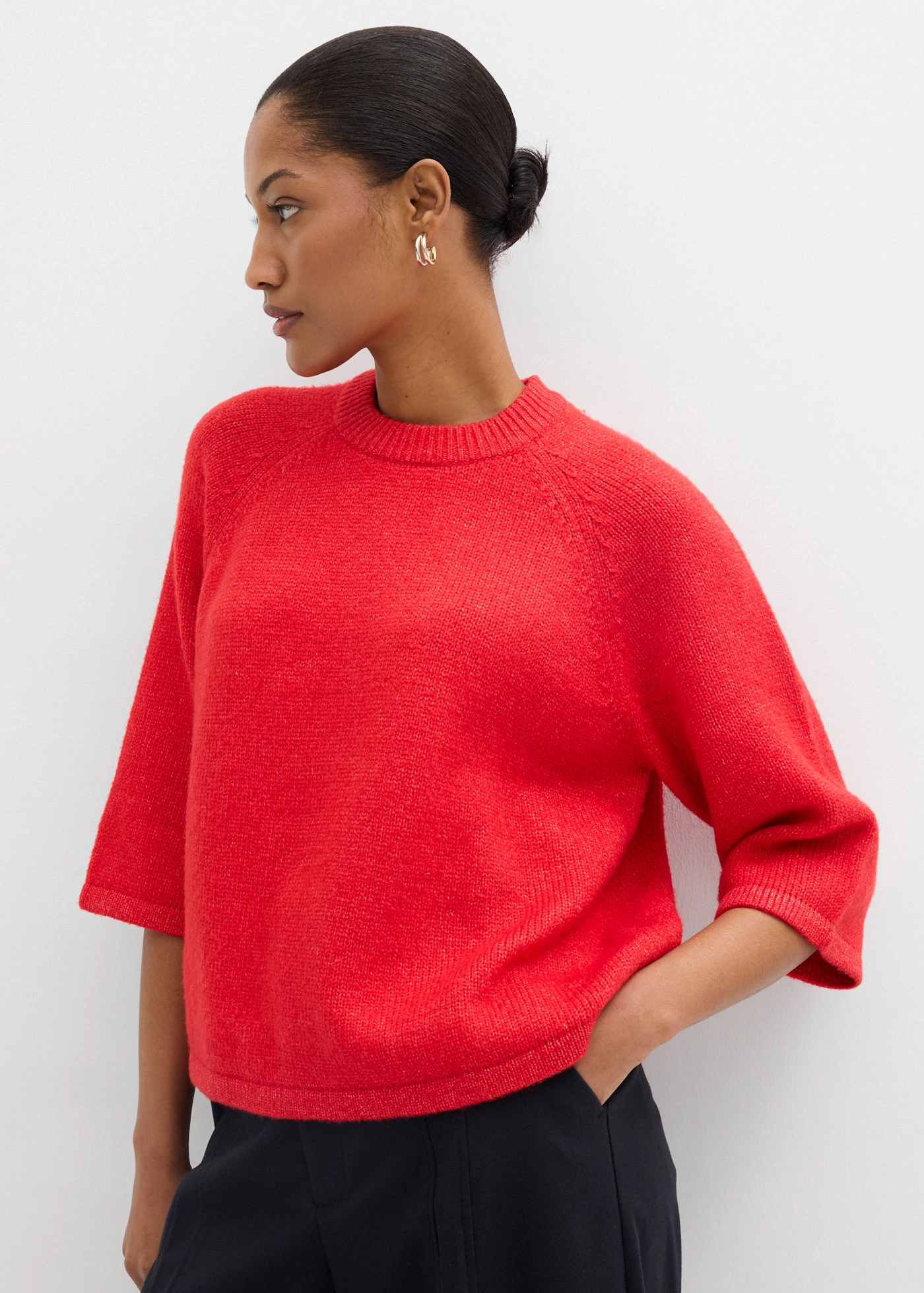 T-shirt oversize en maille • fraise • Boutique bonprix