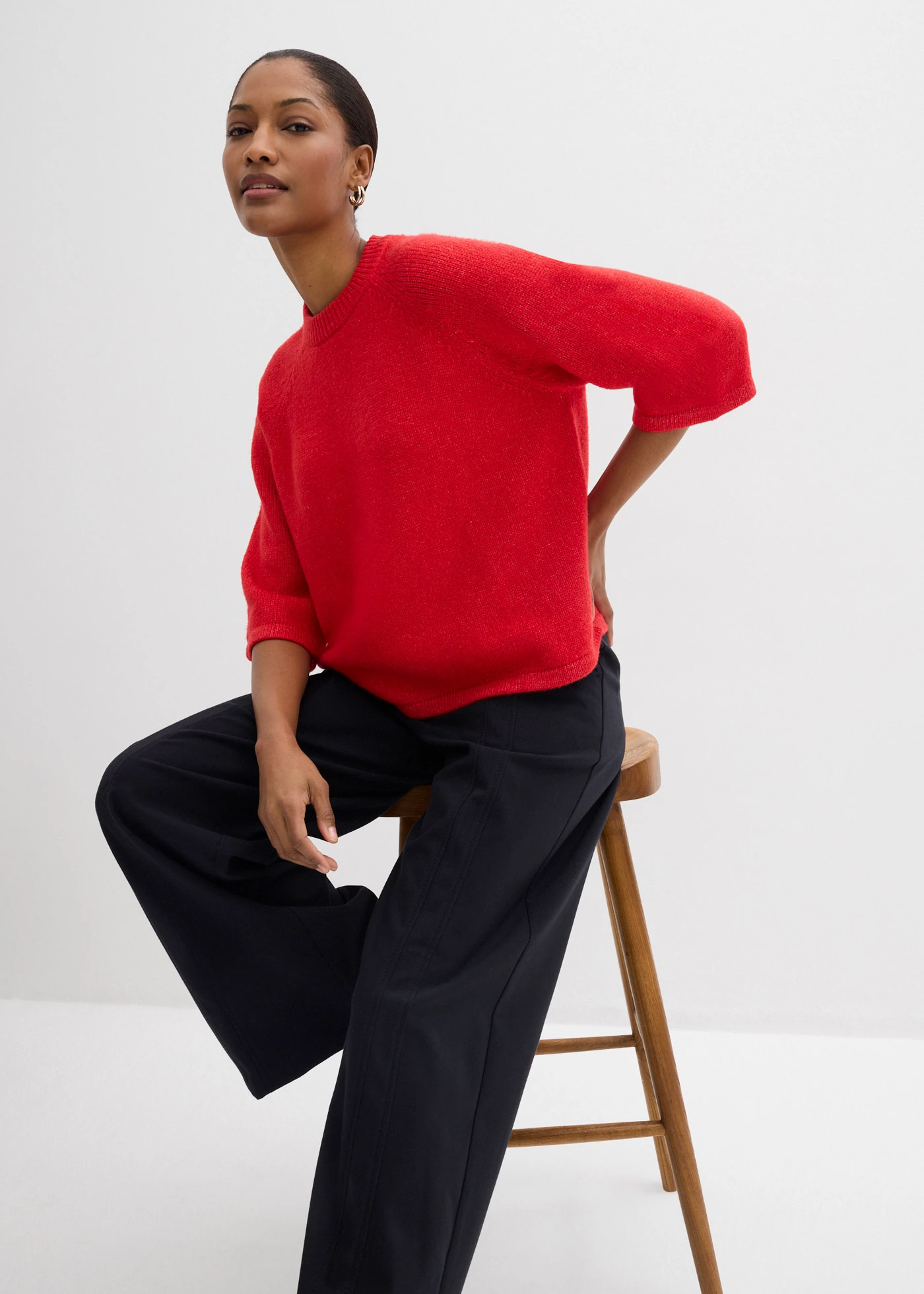 Pletené tričko oversize • jahodová • obchod bonprix