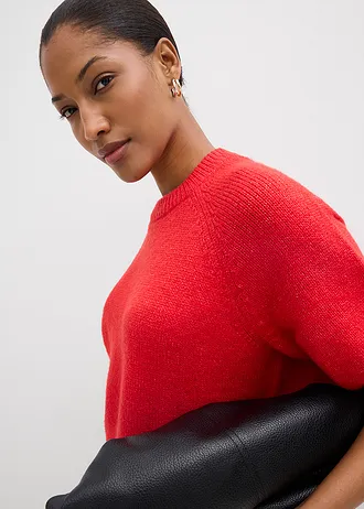 Pletené tričko oversize • jahodová • obchod bonprix