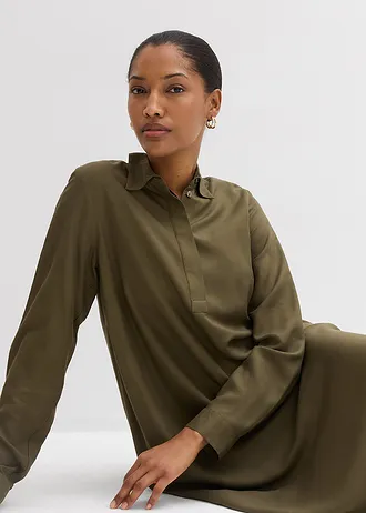 Robe blouse • olive foncé • Boutique bonprix