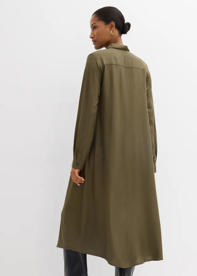 Robe blouse, Couleur: olive foncé