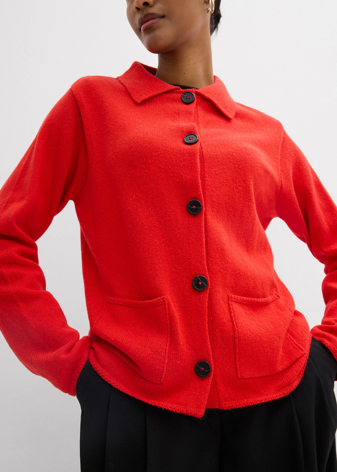 Pletený sveter z viskózového mixu • jahodová • obchod bonprix