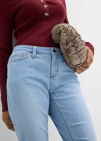 Skinny stretch jeans mid waist • lichtblauw used • bonprix online shop