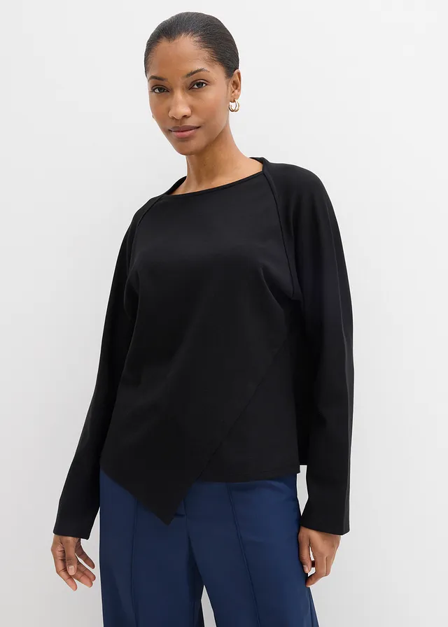 Bluză tricot cu mâneci lungi • negru • magazin bonprix