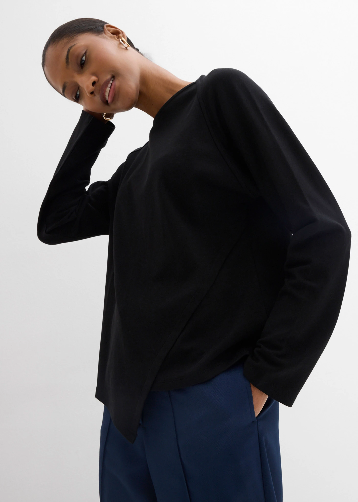 Bluză tricot cu mâneci lungi • negru • magazin bonprix