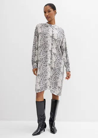 Jurk van soepele viscose • zwart-wit slangenprint • bonprix online shop