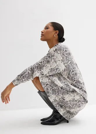 Jurk van soepele viscose • zwart-wit slangenprint • bonprix online shop