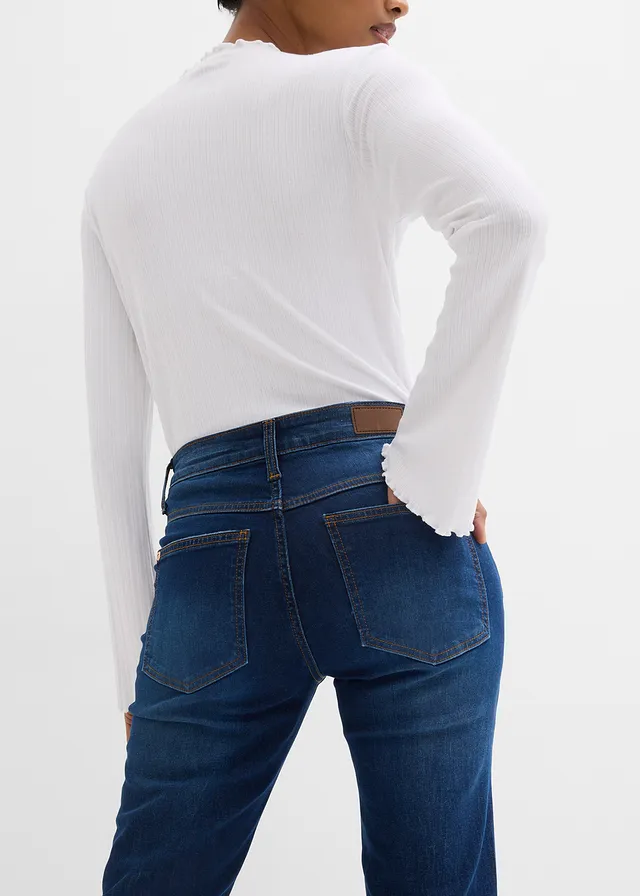 Bootcut stretch jeans, mid waist • blue stone used • product-page.page-title-suffix