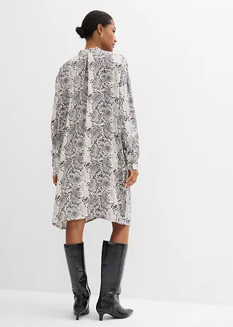 Jurk van soepele viscose • zwart-wit slangenprint • bonprix online shop