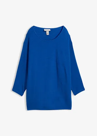 Sweter oversize z prążkowanego materiału z domieszką wiskozy