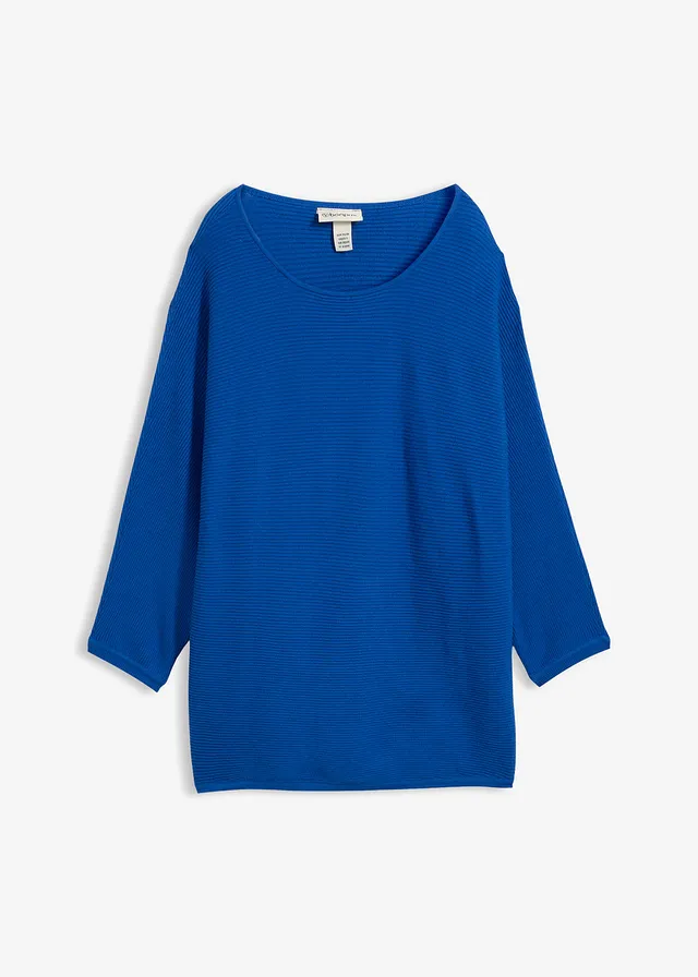 Geribde oversized trui van viscosemix, Kleur: arctisch blauw