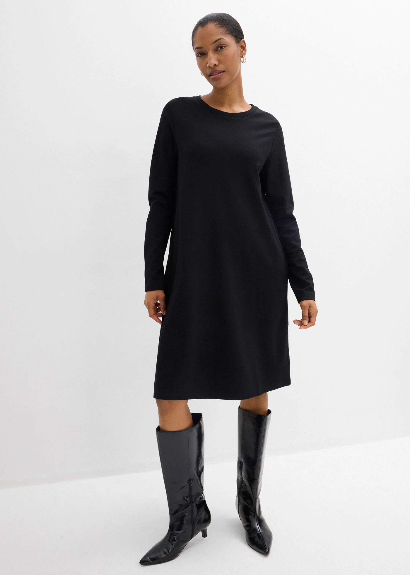 Shirtjurk in A-lijn van viscosemix • zwart • bonprix online shop