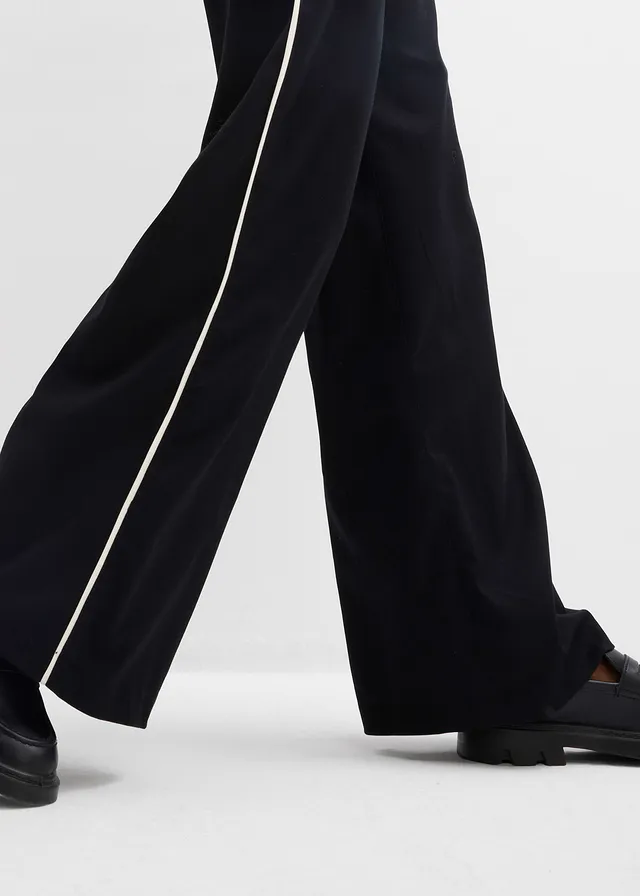 Pantalon large à pinces • noir-écru • product-page.page-title-suffix