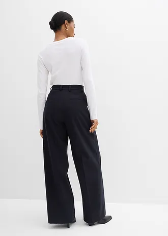 Pantaloni Marlene cu talie înaltă, din mix cu viscoză • negru • magazin bonprix