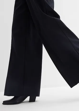 Pantaloni Marlene cu talie înaltă, din mix cu viscoză • negru • magazin bonprix