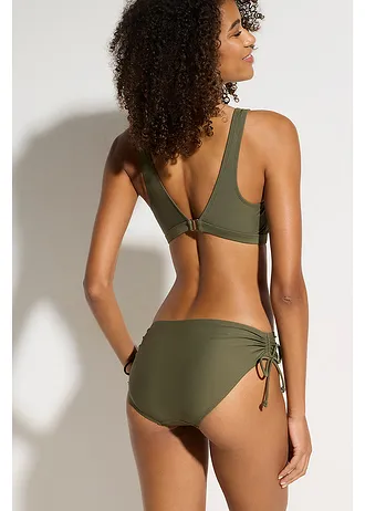 Bikini brassière (ens. 2 pces) avec liens à nouer • olive foncé • Boutique bonprix