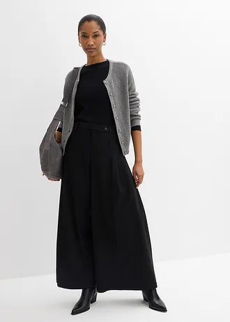 Pantalon large à taille élastiquée • noir • Boutique bonprix