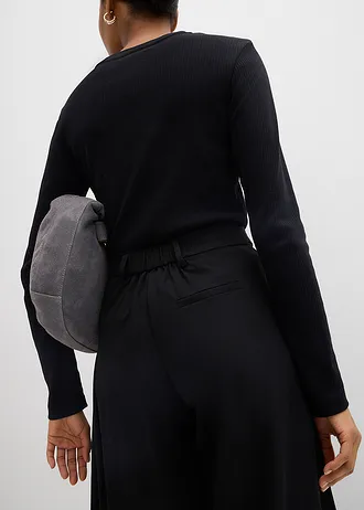 Pantalon large à taille élastiquée • noir • Boutique bonprix