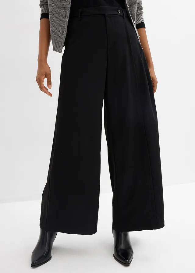 Wijde broek met comfortband • zwart • product-page.page-title-suffix