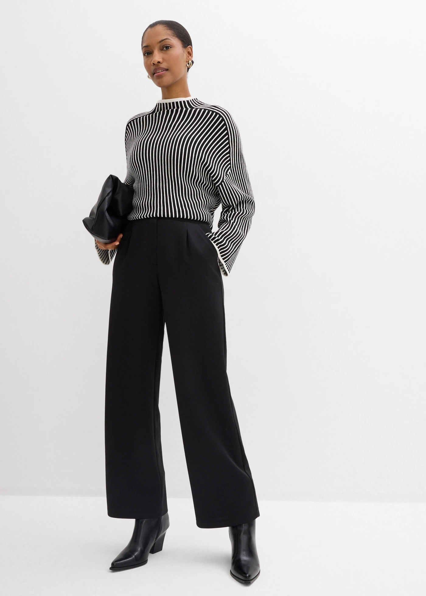 Pantaloni confortabili din material casual • negru • magazin bonprix