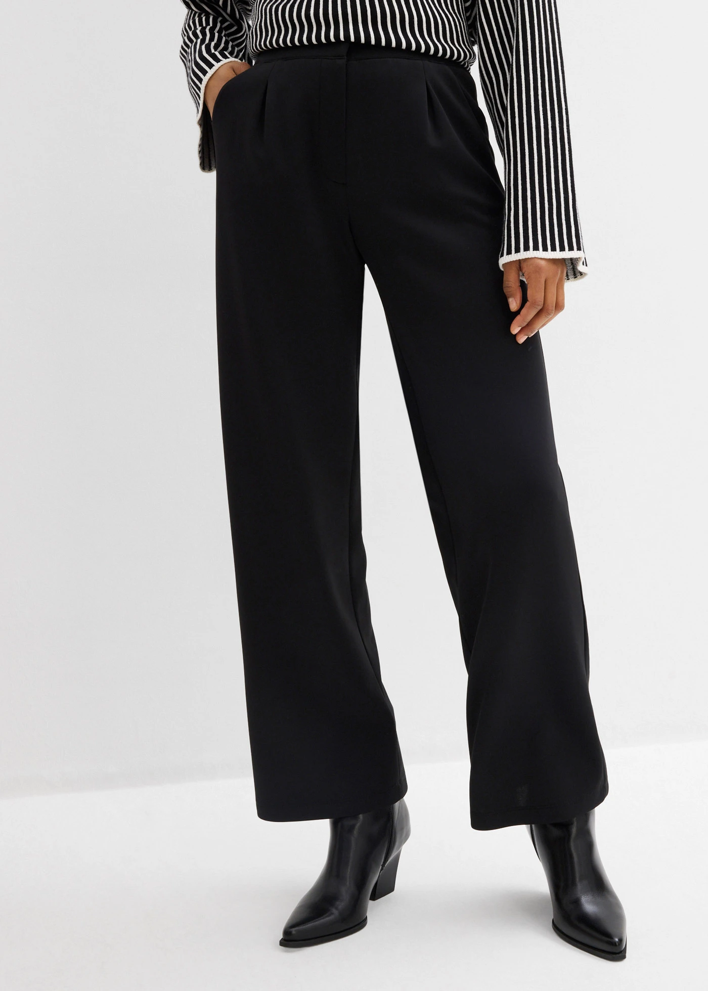 Pantaloni confortabili din material casual • negru • magazin bonprix