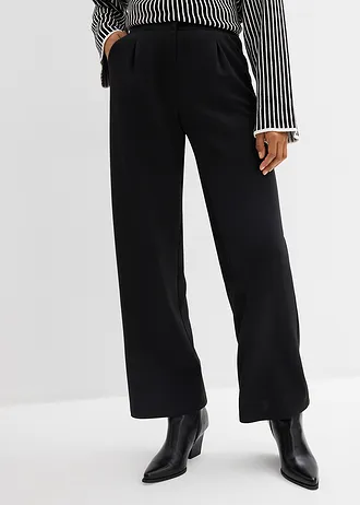 Comfortabele broek van soepele sweat, Kleur: zwart