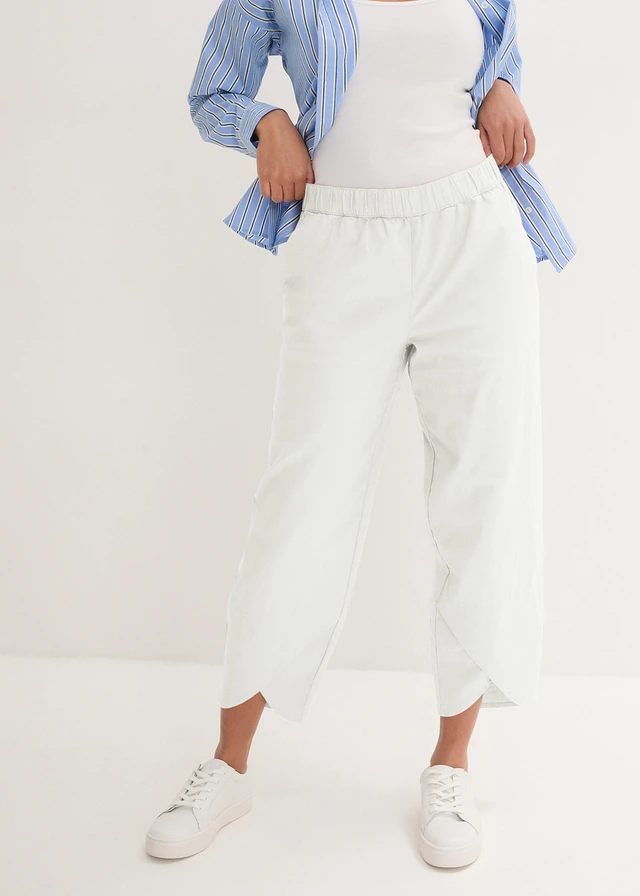 Pantalon 3/4 aérien en lin mélangé • écru • Boutique bonprix