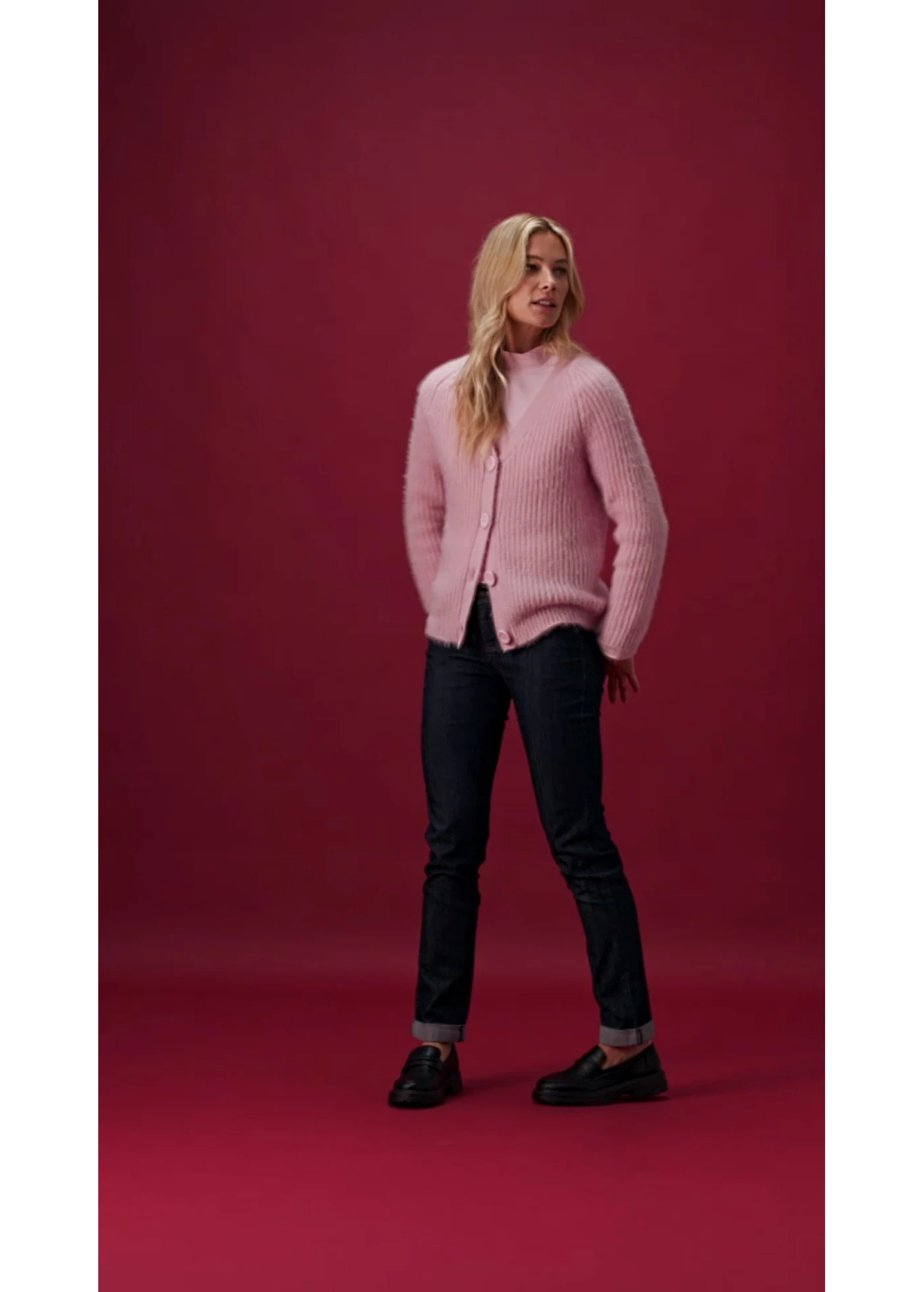 Gilet en grosse maille côtelée brillante • rose cristal • Boutique bonprix