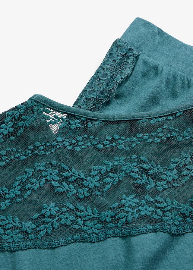 Pyjama met viscose en kant • pepergroen • product-page.page-title-suffix