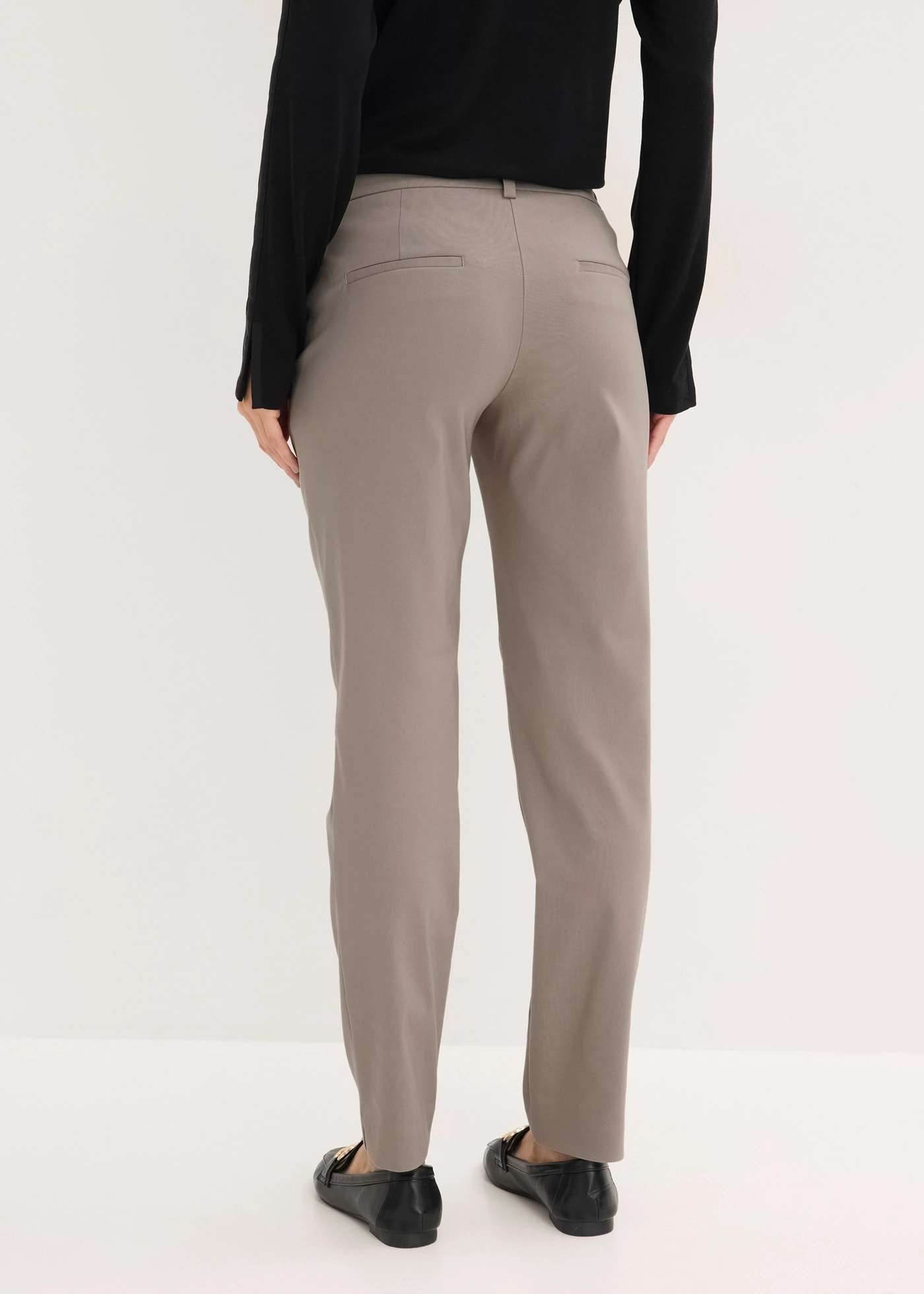 Stretch broek • taupe • bonprix online shop