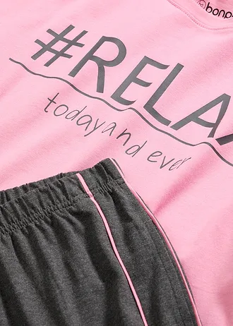 Pyjama van zacht katoen • rookorchidee-antraciet gemêleerd • bonprix online shop
