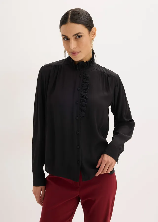 Blouse van lichte crêpe • zwart • product-page.page-title-suffix