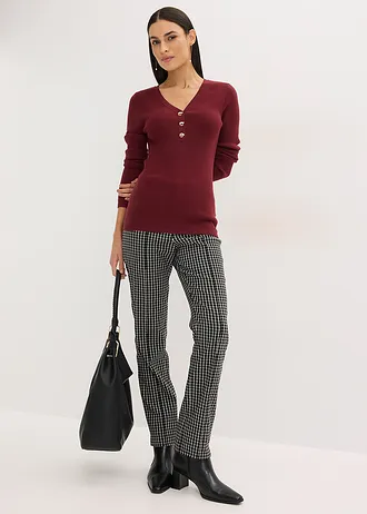 Pull côtelé en viscose mélangée • rouge rubis • Boutique bonprix