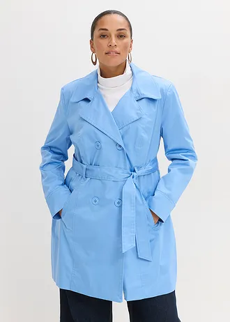 Trenchcoat van katoen, Kleur: middenblauw