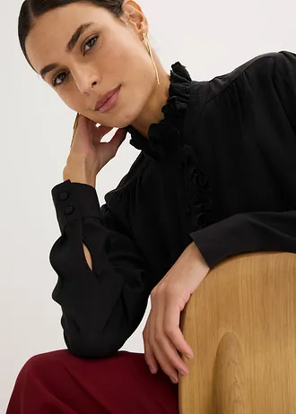 Bluză din crep vaporos • negru • magazin bonprix