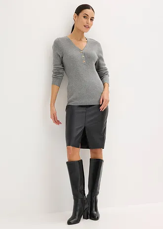 Pulover ripsat cu viscoză • gri melanj • magazin bonprix