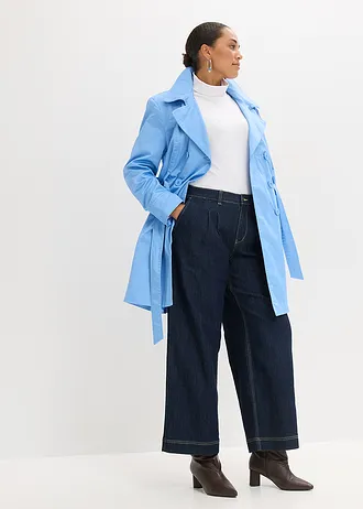 Trenchcoat van katoen, Kleur: middenblauw