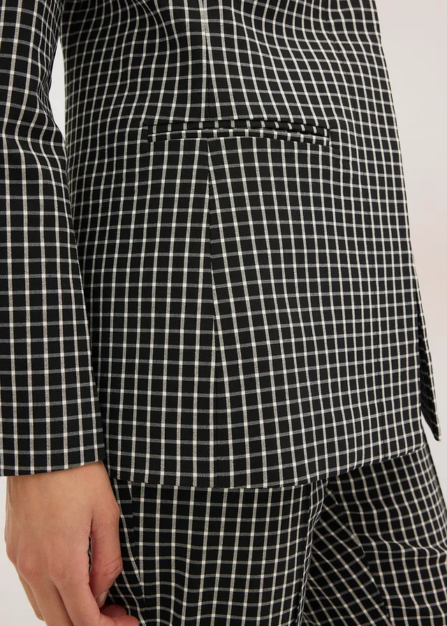 Stretch blazer van bengaline • zwart-wolwit geruit • product-page.page-title-suffix
