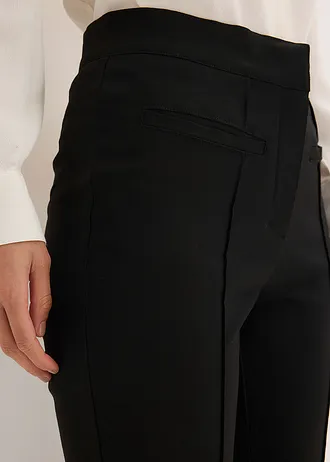 Kalhoty bez zapínání, z bengalínu • černá • bonprix obchod