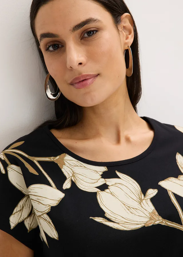 T-shirt • noir/sable clair/camel floral • product-page.page-title-suffix