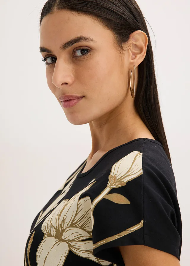 T-shirt • noir/sable clair/camel floral • product-page.page-title-suffix
