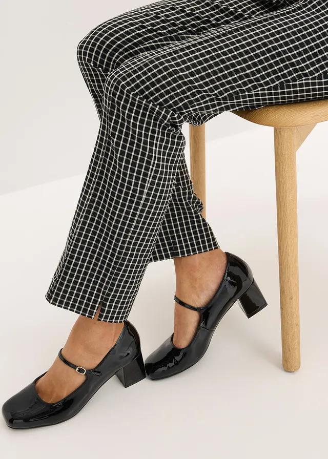 Slipbroek van bengaline • zwart-wolwit geruit • product-page.page-title-suffix