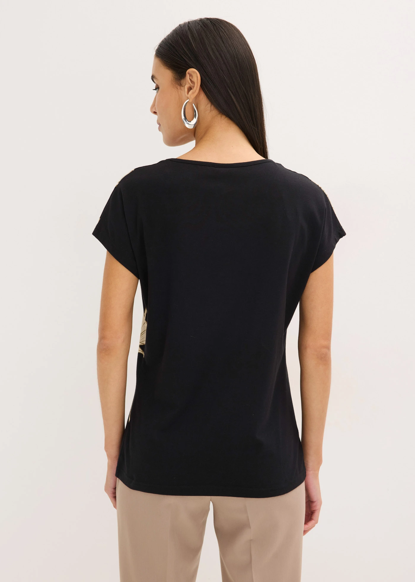 Bluză • negru/bej nisipiu mat/camel floral • magazin bonprix