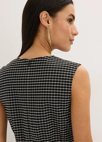 Top van bengaline • zwart-wolwit geruit • bonprix online shop