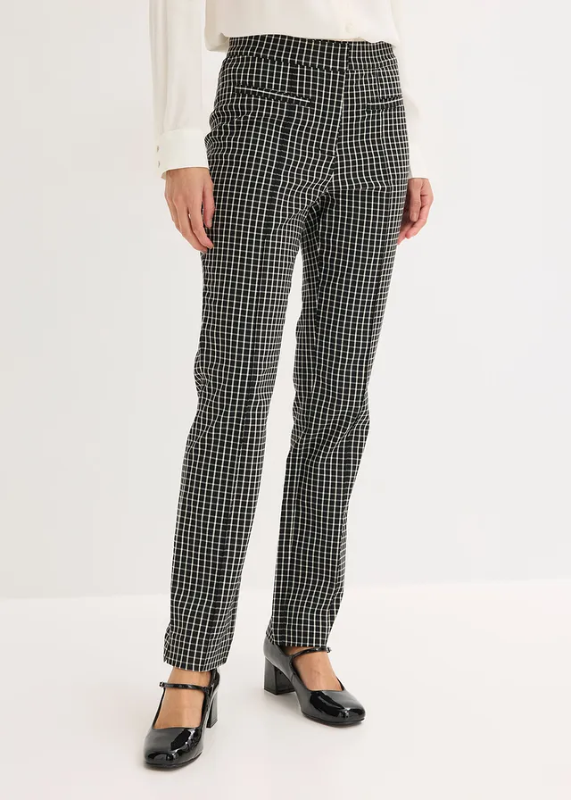 Slipbroek van bengaline • zwart-wolwit geruit • product-page.page-title-suffix