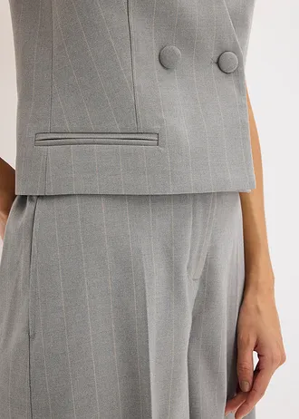 Vestă de costum cu dungi fine • gri/bej cu dungi • magazin bonprix